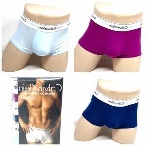 💖MEGA SALE💖🌿Sale🌿 Calvin Klein 3 Pack Men Cotton NB1085907 Blue Trunk Rise